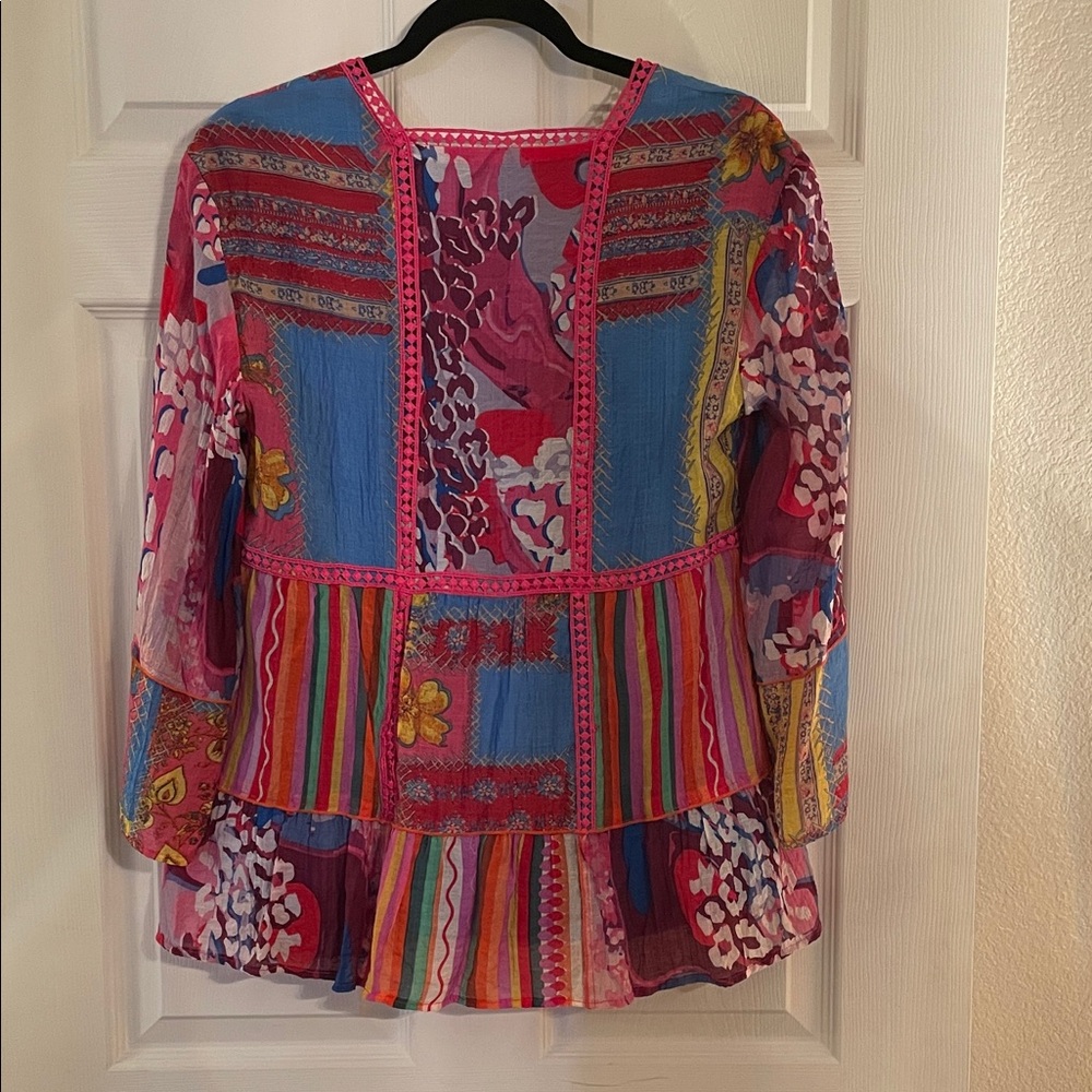 Colorful Patchwork Blouse By Cale - image 3
